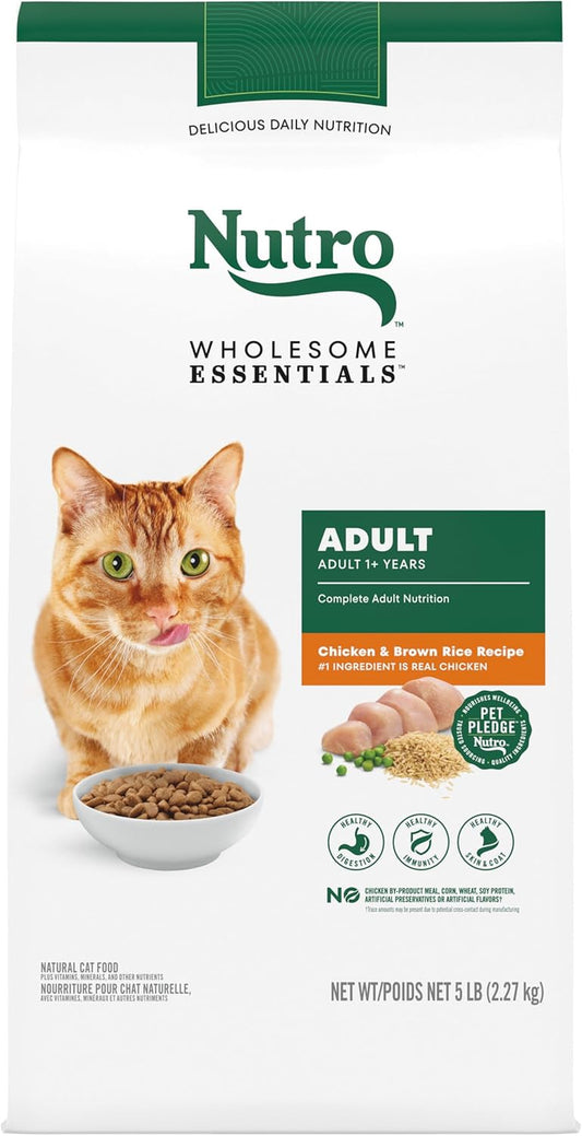 Wholesome Essentials Adult Dry Cat Food, Chicken & Brown Rice Recipe, 5 Lbs.